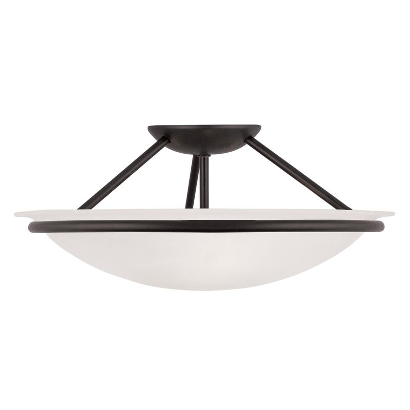 Newburgh 16 Inch 3 Light Semi Flush Mount by Livex Lighting